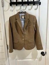 J.Crew Petite 6 Camel Brown Schoolboy Blazer Gold Button Career Office Jacket