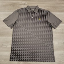 Masters Tech Polo Shirt Mens Size Medium Gray Geometric Performance Stretch Logo