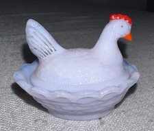 Boyd Glass Pollito Sal GALLINA en NIDO Mini HON #140 Orquídea Pálida Pollo Pintado a Mano