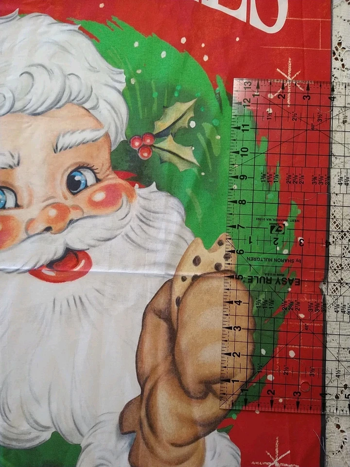 "Here Comes Santa Claus" Brother Sister Design Fabric Panel Christmas Kitschy - Image 4 of 4