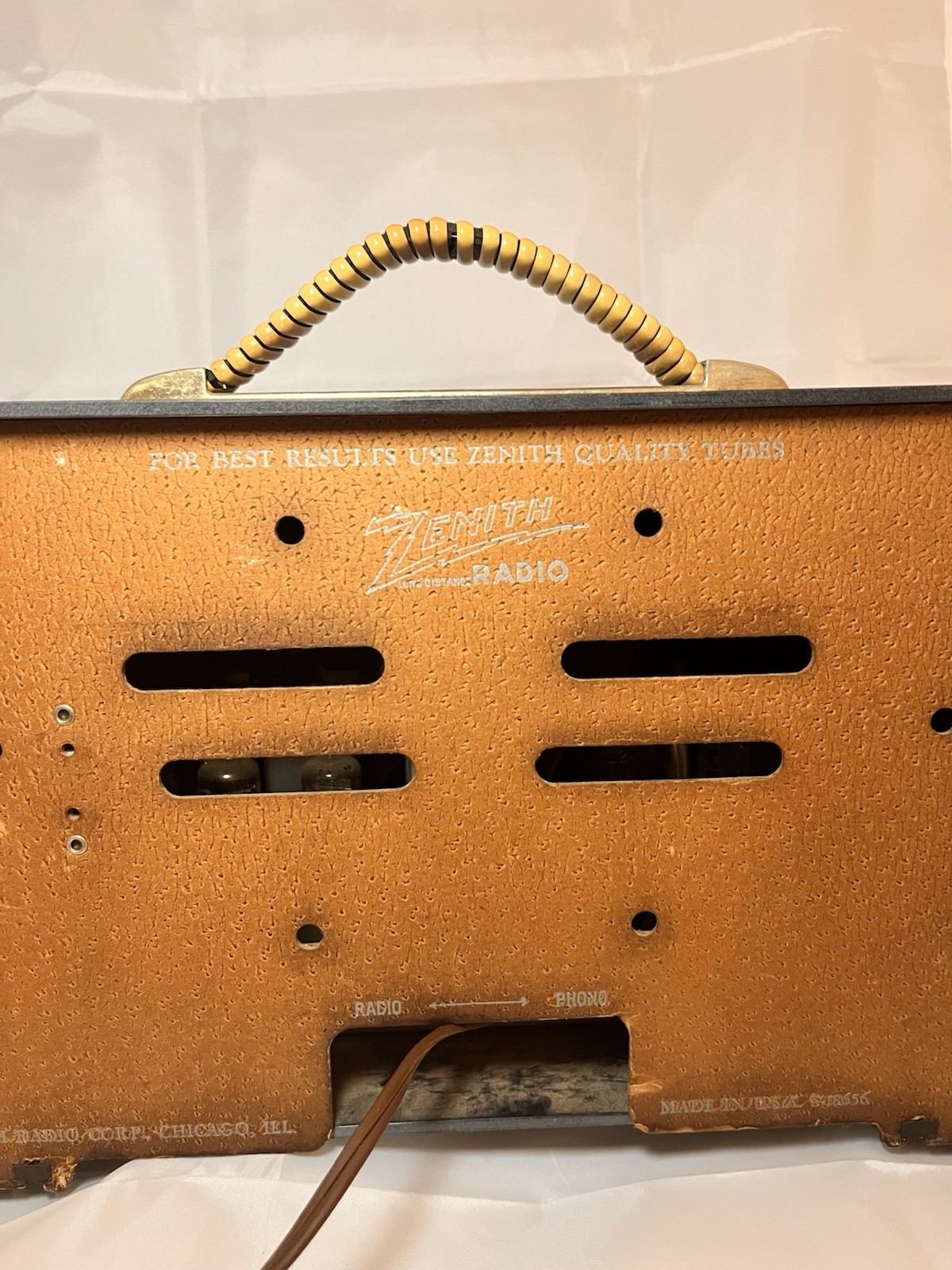 Zenith Model J615-G 1950s MCM Vintage Tube Radio - for PARTS and REPAIR only