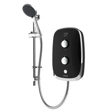 Aqualisa e-Motion 10.5kW Electric Shower - Midnight Black, Chrome Trim, LED