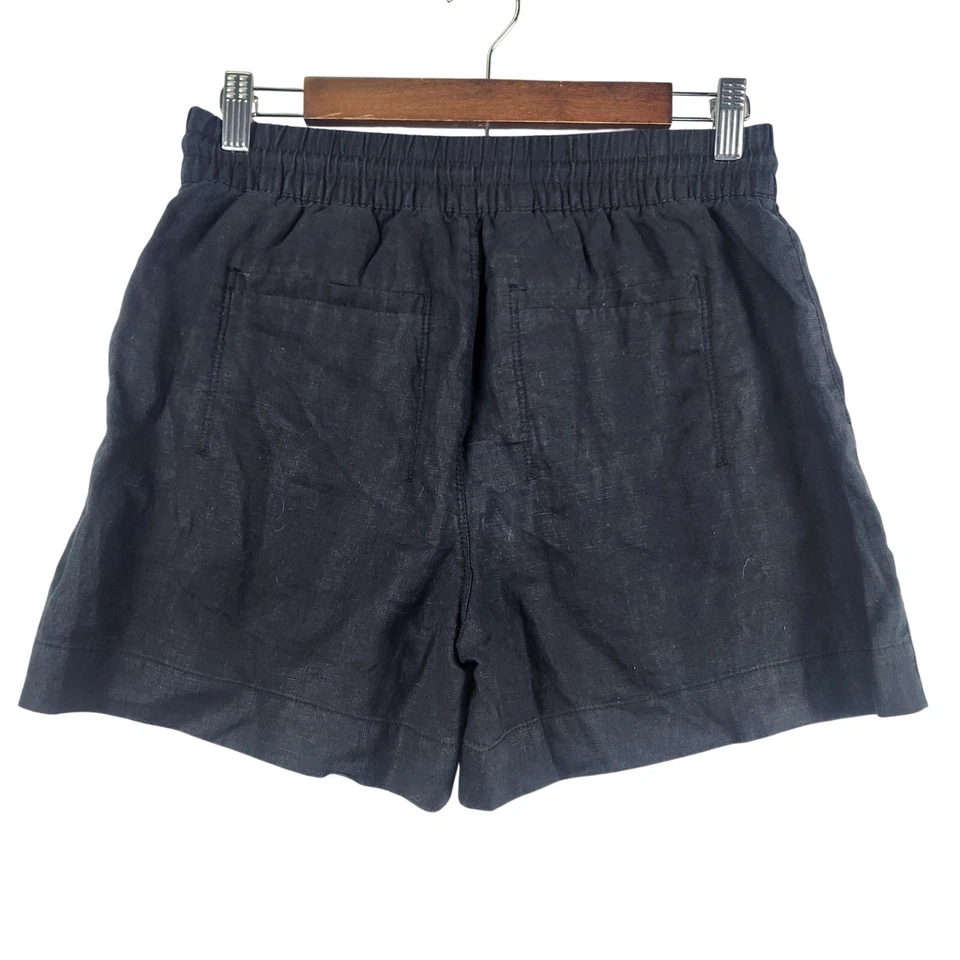 Pantalón Corto de Lino Athleta Retreat Mujer XS Negro Cordón Cintura Elástica Nuevo con Etiquetas Foto 2 de 4