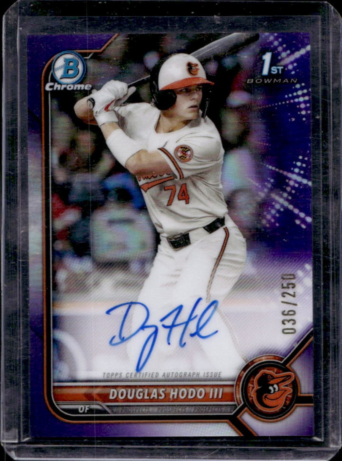 2022 Bowman Draft Douglas Hodo III Chrome Auto Purple Refractor 1st #36/250