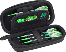 Sentry Dart Case Slim EVA Shell for Steel and Soft Tip Darts, Hold 6 Darts and F