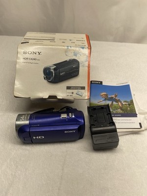 Sony HDR-CX240 Handycam Digital Camcorder - Blue *TESTED*  W/Box/Instructions