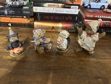 Set Of 4 Halloween Bears Mummy Soldier Ghost Cat