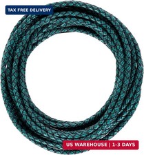 5.5 Yards Genuine Leather Cord 4mm Round Braided Bolo Leather Cord Brown