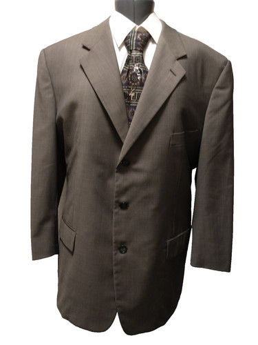 Corneliani Italy Mens Beige Extrafine Merinos Super 120's Virgin Wool Blazer 48R