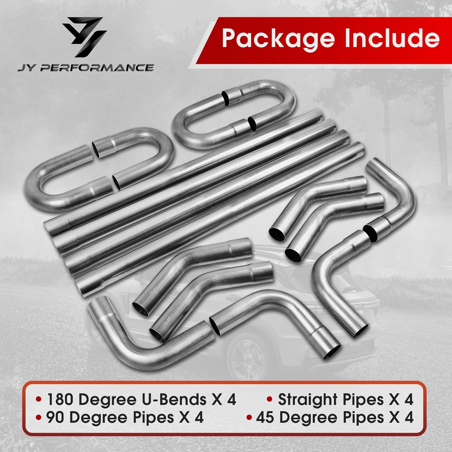 2.5'' Inch T304 Stainless Steel Custom Exhaust Pipe Kit 16 Gauge Tubing Mandrel