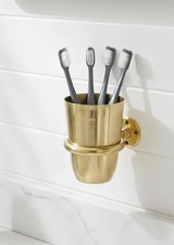 Brass Toothbrush Holder, Wall Mounted Brass Tumbler, Solid Brass Bathroom Cup