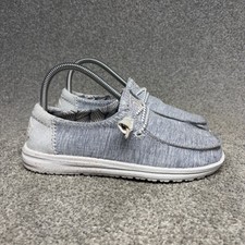 Hey Dude Wendy Star Shoes Women's Size 6 Azora Blue White Slip On Loafers