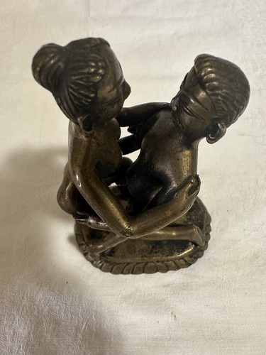 Vintage Bronze Kama Sutra Lovers Sculpture Statue - Picture 6 of 10