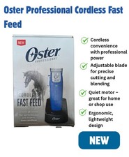 Oster Professional Cordless Fast Feed Hair Clipper   Blue   Barber Clipper