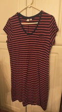 Gap Women's Stripe Dress size Large Red/Black pullover (G3