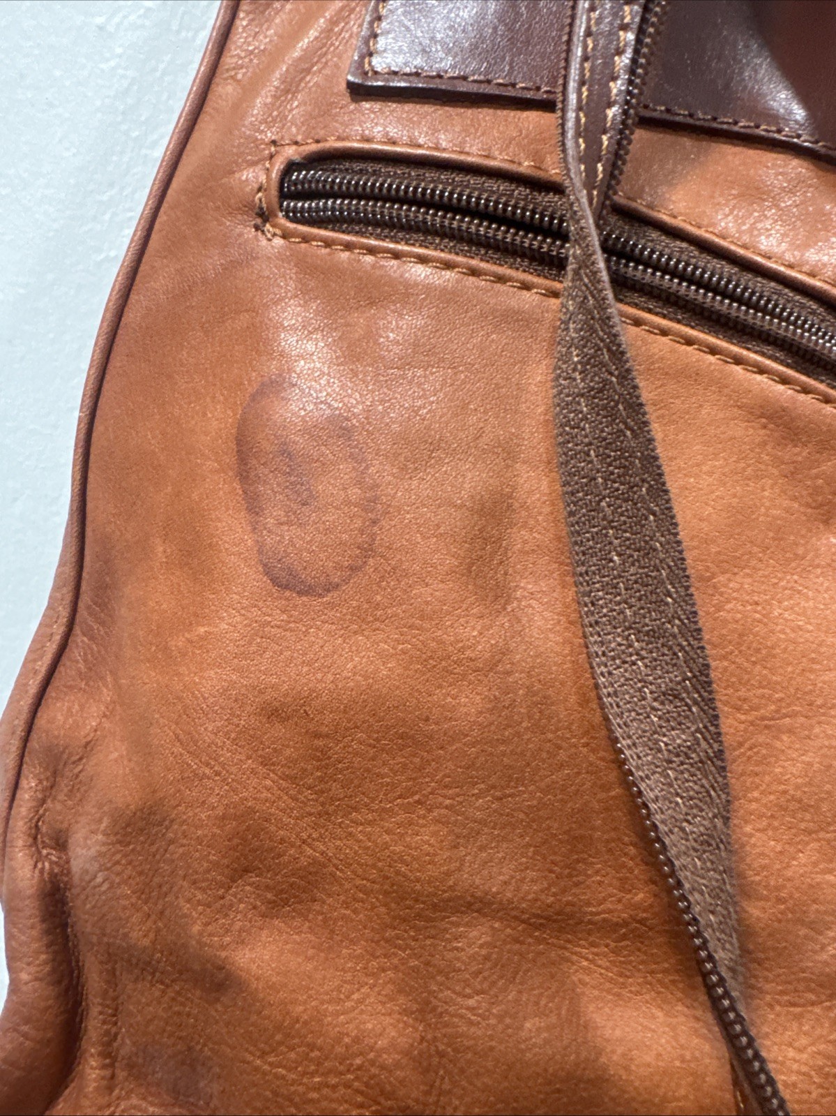 Triangular Convertible Backpack Purse Tan - image 9