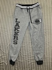 Lakers Sweatpants Mens Small Black/Gray/White Los Angeles NBA Pants