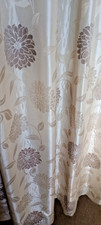 Pair of Pencil Pleat Lined Curtains Cream Taupe 45" Width X 66" Drop