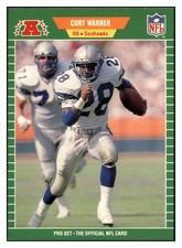 Curt Warner 1989 Pro Set #404b Seattle Seahawks Football Card *309