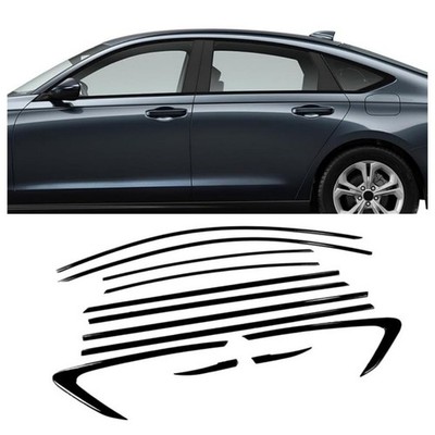 Fits Honda Accord 2023-26 Side Window Chrome Delete Decal Film Gloss Black Trim
