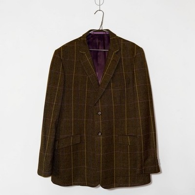 Brook Taverner Jacket Size 42R Brown Moon Tweed Windowpane Jacket 2012 Centenary