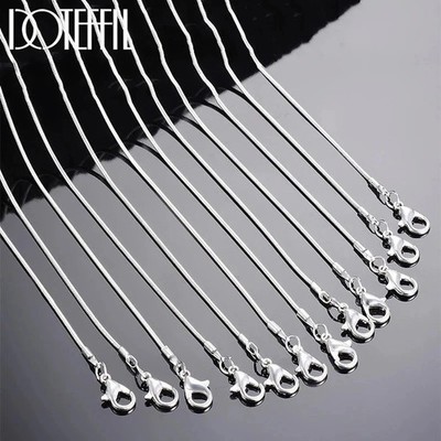 10pc Wholesale 925 Sterling Silver Necklace 1.2 mm Snake Chain Link Bulk Lot