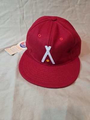 Ebbets Field Flannels Made in USA Wool Baseball Cap Red NEW
