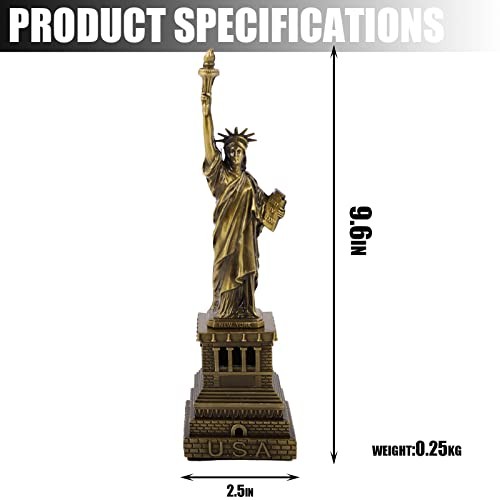 Statua della Libertà America 10 Pollici Metallo Modello Souvenir Decorazione Casa Regalo 25 Cm - Foto 3 di 8