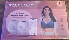 Momcozy M5 Smart Double Wearable Breast Pump - White- Pump Smarter With App
