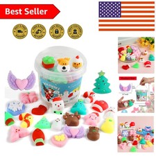 Charming 24-Piece Mini Squishy Toy Set - Fun Christmas Decor  Stress Relief