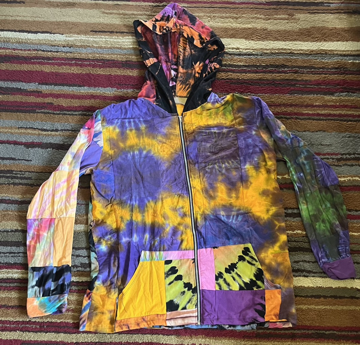 Hoodie Shop Mens Tie Dye Zip Up Hoodie Unisex Hoodie Mens Blue Tie