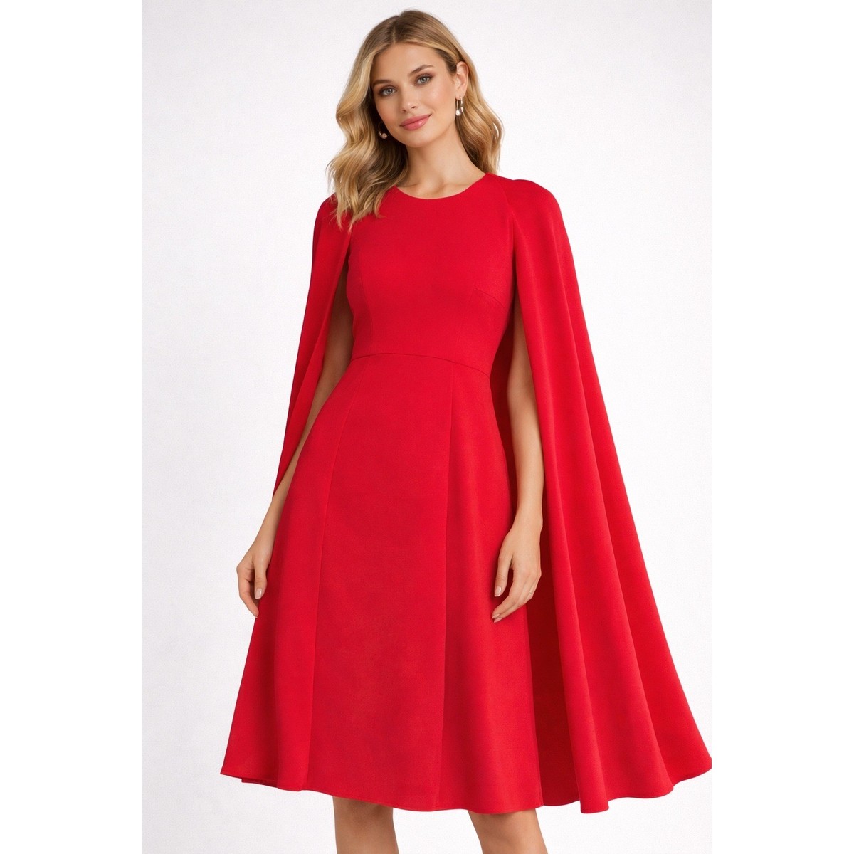 Edeline Lee Red Cape Dress Size 8 Midi Cocktail Formal UK Made Designer | eBay Edeline Lee Red Cape Dress Size 8 Midi Cocktail Formal UK Made Designer | eBay
