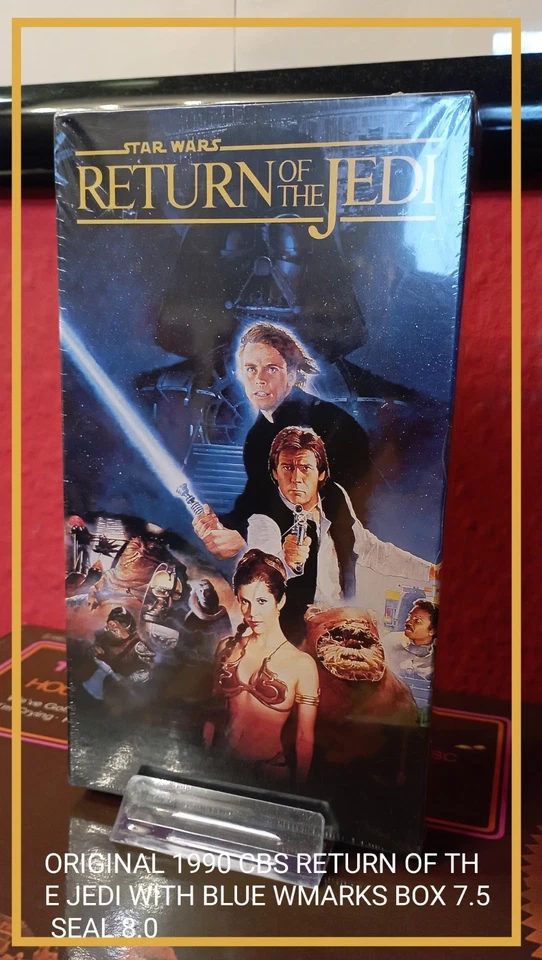 VHS STARWARS TAPE 1990 RETURN OF THE JEDI CBS WATERMARK HTF 7.5+ VGA IGS VG A SW - Bild 2 von 4