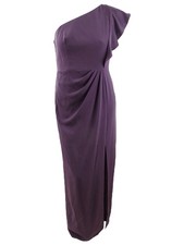 Adrianna Papell Women's Ruffled One-Shoulder Gown