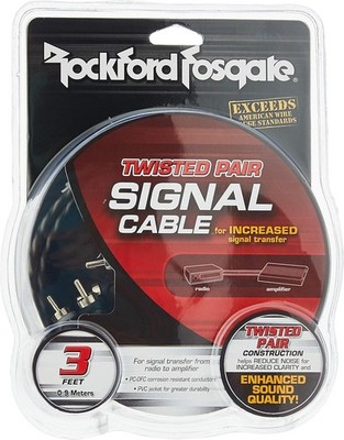 Rockford Fosgate RFI-3 3 ft. 2-Channel Twisted RCA Interconnect Cable RFI3 NEW