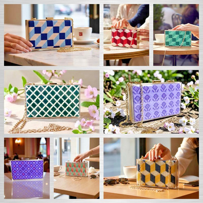 Interchangeable Handcrafted Needlepoint And Stadium Approved Clear Clutch