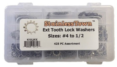 Stainless Steel External Star Lock Washer Assortment Kit