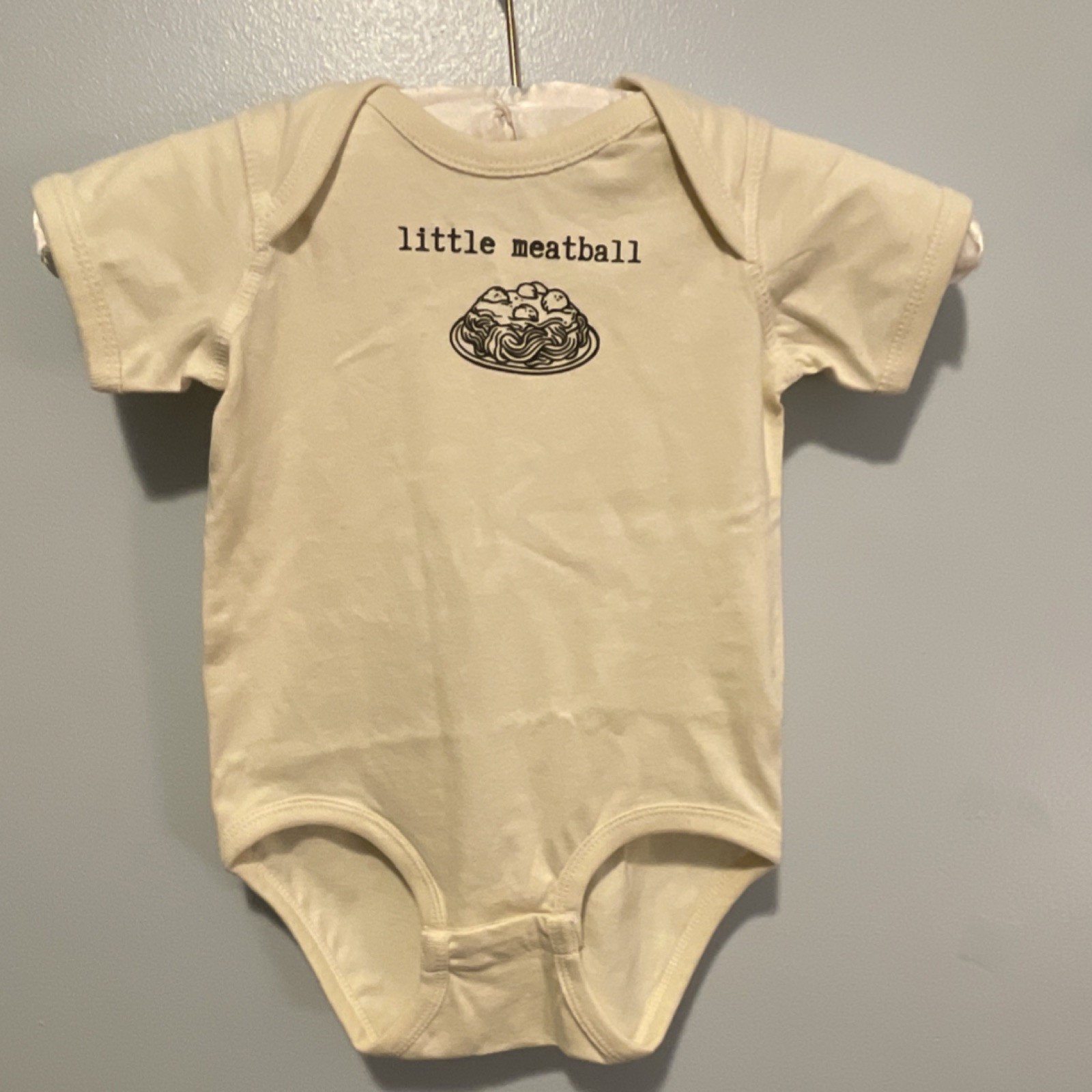 Rabbit Skins Little Meatball Beige 18M 100% Cotton Short Sleeve Bodysuit