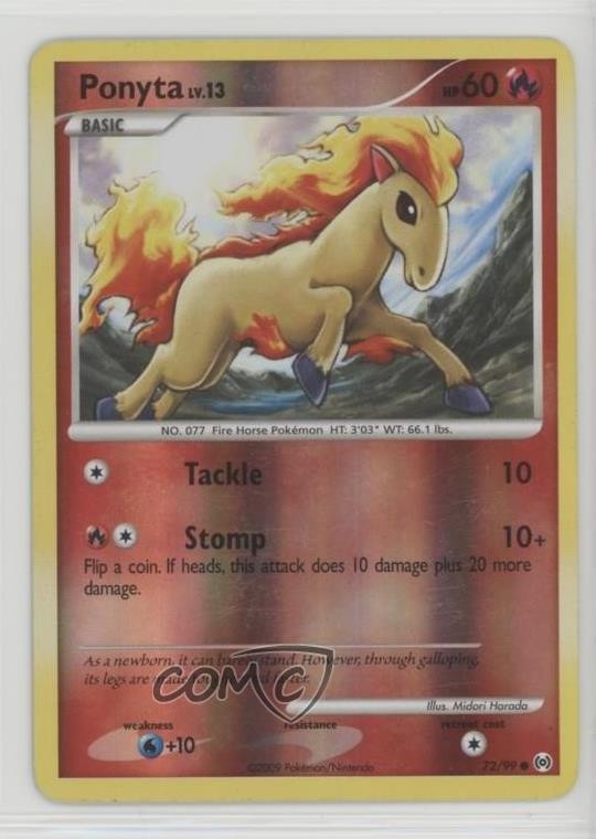 Ponyta Reverse Foil Pokémon Platinum Arceus #72 2009