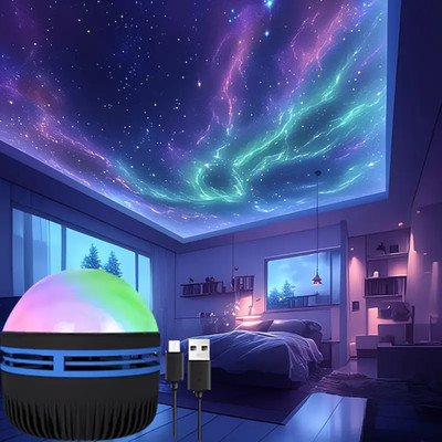 LED Aurora Night Light - Galaxy Projector Mood Lamp for Bedroom Living Room