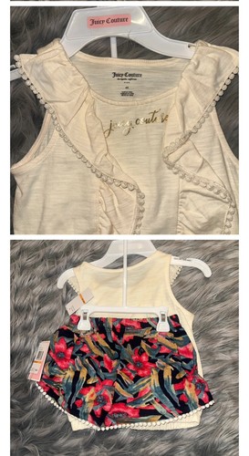 100 % Cotton Juicy Couture Set Two Pieces top And Shorts Girls 6x - Picture 1 of 2