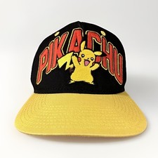 2016 Pokemon Pikachu Original Snapback Hat Black  Yellow embroidered Adjustable