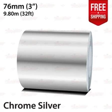 CHROME SILVER 3" 76mm Roll PIN STRIPE Striping Line TAPE Decal Vinyl Sticker