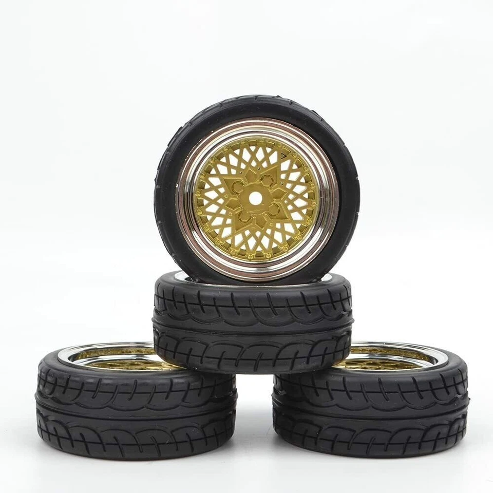1:10 on Road Tires Wheel Rims for 1/16 Scale RC Rally Car Kyosho Traxxas Tamiya - Image 2 of 4