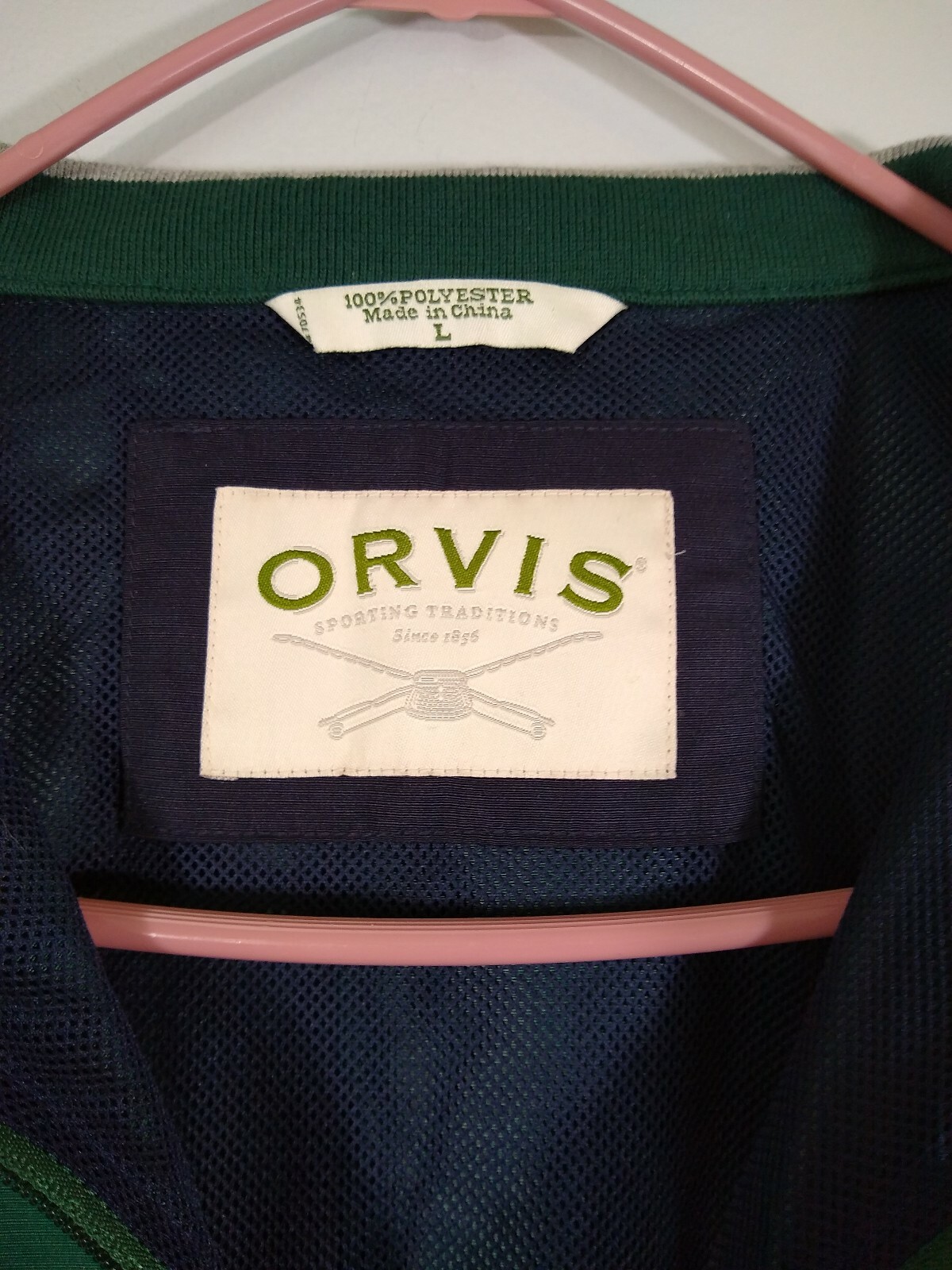 Orvis Green Pull Over 1/4 Zip Front Unisex Jacket Size Large image 2