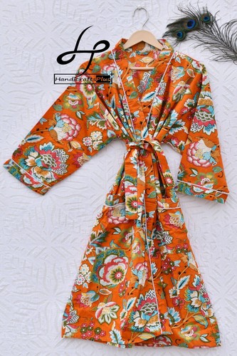 Short Size Bikini Cover-up Women's Robe Party Wear Kimono 3/4Sleeve Floral Gown - Picture 17 of 30