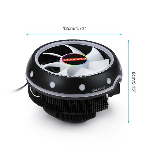 RGB LED CPU Cooler Fan Heatsink For Intel LGA 1156/1155/1151/1150 AMD AM4 / AM3+ - Picture 7 of 8