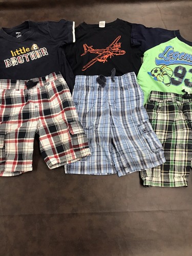 Lote de 6 camisetas cortas Gymboree a cuadros de verano talla 5/5 azules verdes imperdibles para niños - Imagen 12 de 12