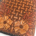 Hand Tooled Leather Vintage Pad Folio Moleskin Notebook 8-3/4” X 5-3/4” KMS