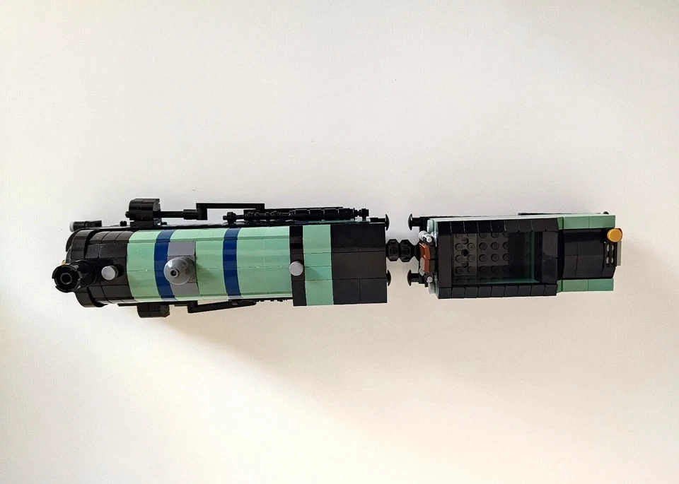 LEGO custom MOC train steam locomotive & tender, with instructions - Photo 3/4